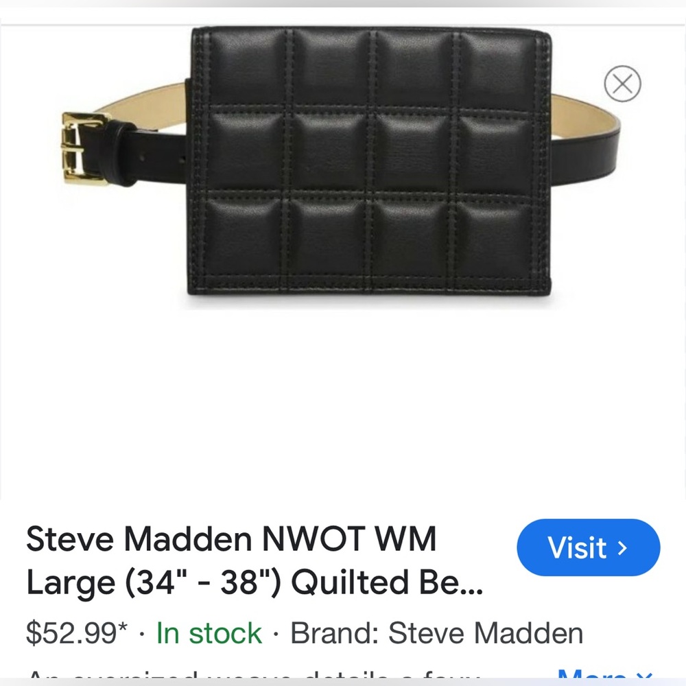 Steve madden Black Leather Strap XL new with tag - Picture 4 of 11